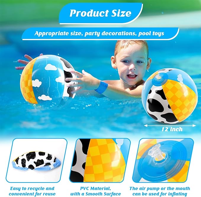 12PCS Beach Ball Set-12Inch Toy-Inspire Game Themed Inflatable Balls for Kids Inspired by Popular Animated Movies,Perfect for Beach Party Games,Summer Pool Fun,Birthday Favors