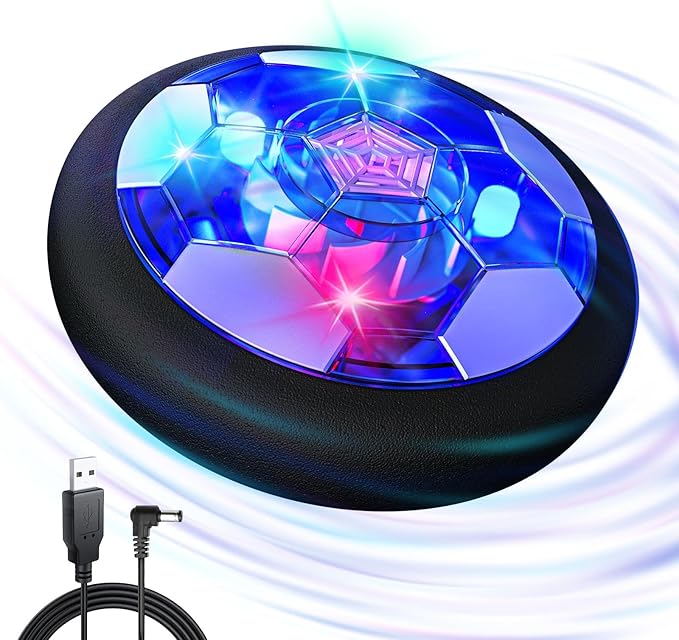 Rechargeable Hover Soccer Ball for Kids - Boy Birthday Gifts Age 6, 7, 8, 9, 10, 11, 12 Year Old, Indoor Light-Up Air Power Floating Soccer Ball Boy Toys for Kids Age 4-6, 6-8, 8-12