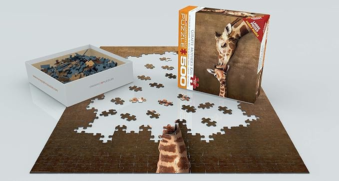 Giraffe Mother's Kiss Puzzle, 500-Piece