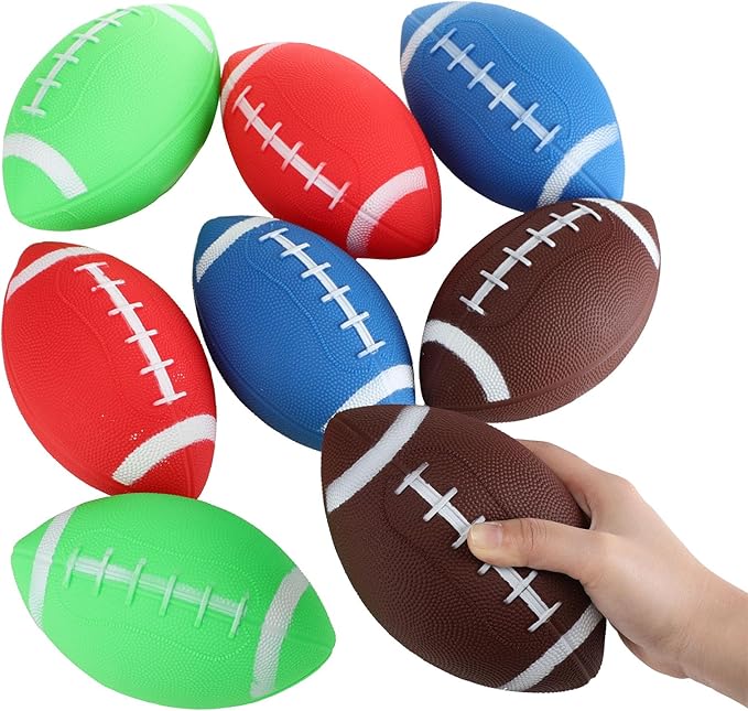 Sosation 12 Pcs Mini Inflatable Football Bulk Small Football Party Favors Themed Gifts Rugby Playground Toys for Outdoor and Indoor Games