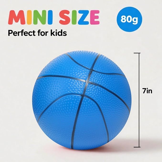 Mini Basketballs 3 Pack - 7inch Small Basketball Size 3 Set with Pump Needle - Ideal for Mini Hoop, Outdoor & Indoor Play - Kids Basketball Party Favors