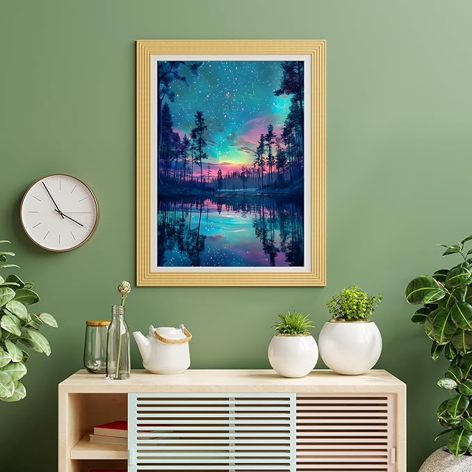 Puzzles for Adults 500 Pieces, Northern Lights Jigsaw Puzzles - Aurora's Mirror, Impossible Landscape Puzzle for Seniors Families,20.47x14.96 inches, 1:1 Poster, Letter on The Back
