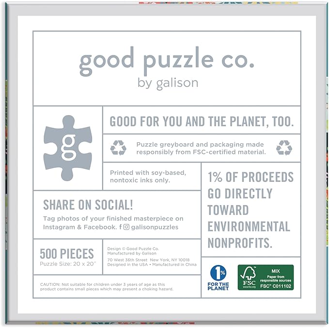Good Puzzle Co, Dogs and Flowers 500 Piece Puzzle