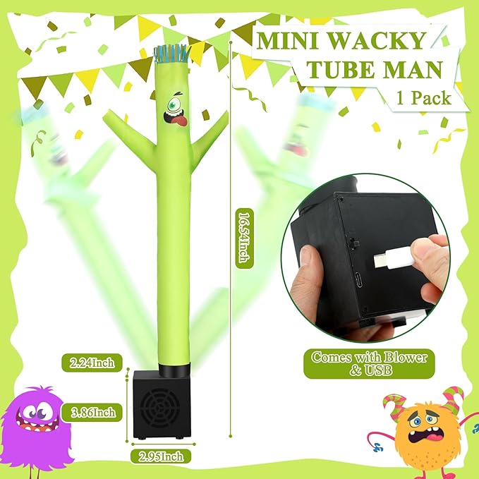 Poen Easter Gifts for Kids Mini Wacky Waving Inflatable Tube Guy with Blower Gag Toy Gift Inflatable Tube Man Birthday Desktop Decor Dancing Blow up Man for Office Party Decor(Naughty)