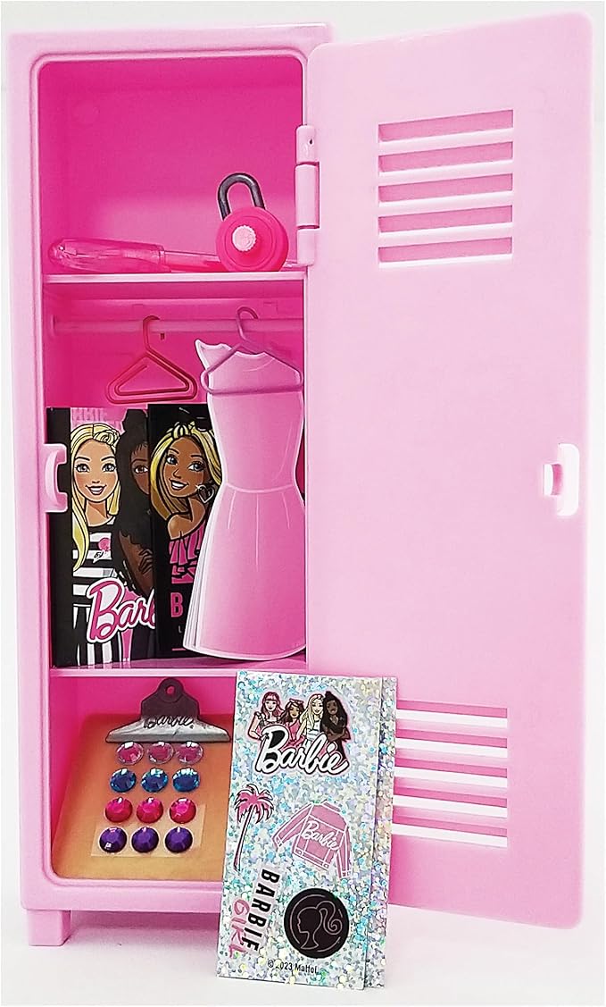 Barbie Design Activity Locker – Creative Kids Craft Set with Mini Journal, Stickers, Clipboard & Working Lock, Portable Art Locker Playset Ages 3+