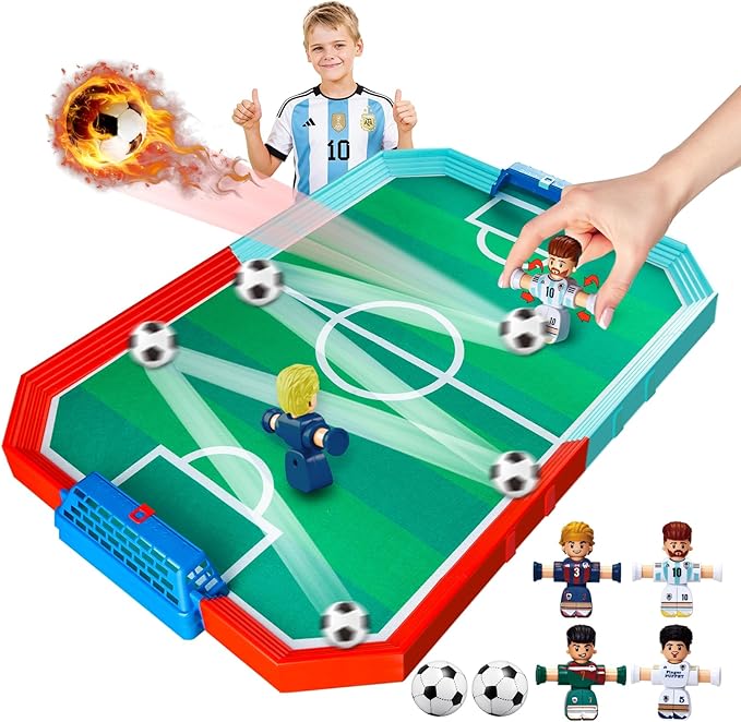 Soccer Board Game for Kids, Mini Foosball Table Toys with Figures- Interactive for 6 7 8-12 Year Old Boys Kids, Perfect Football Gifts for Indoor Home Party Playroom Family Travel