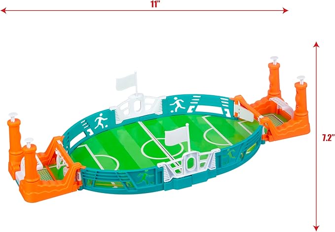 EXPRESSIONS Tabletop Soccer Game - Portable Soccer Fun w/ 4 Balls Included - Table Top Soccer Goal & Tiny Soccer Balls, Hand Soccer Training Soccer Goal Toy