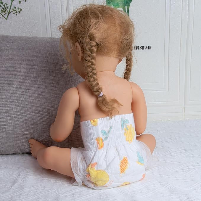 10 Pcs Reborn Baby Doll Diapers Accessories for 17-22 Inch Dolls Underwear Reusable Reborn Baby Clothes Set Cute Yellow Duck