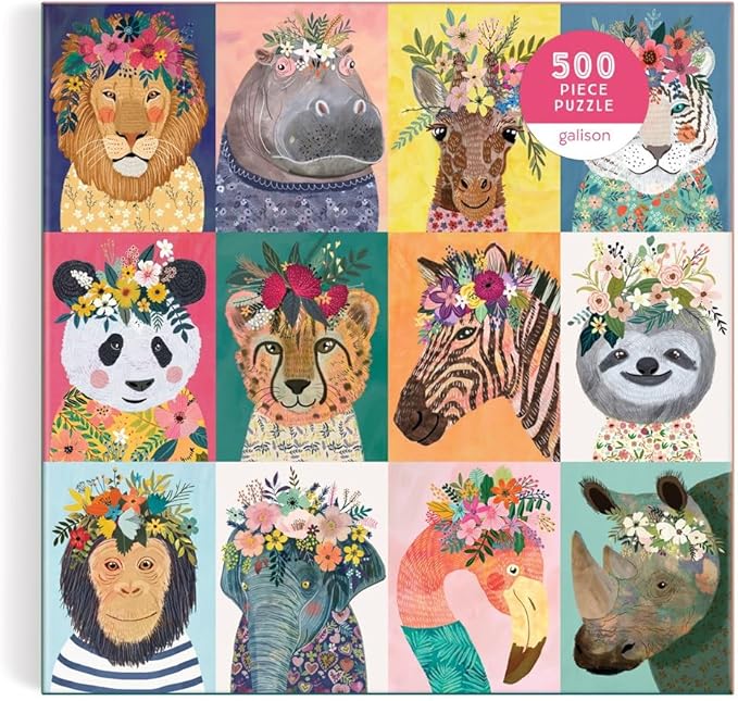 Galison Wild Spirit 500 Piece Puzzle from Galison - 20" x 20" Beautifully Illustrated Puzzle, Thick & Sturdy Pieces, Fun and Challenging Activity for Adults, Makes a Wonderful Gift!