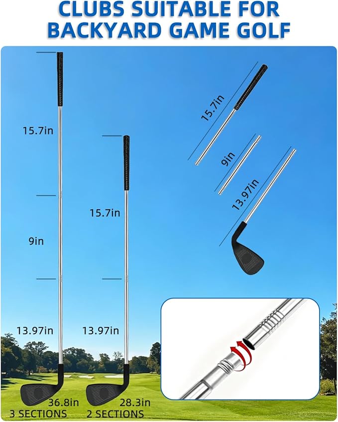 Golf Game with 2 Clubs,Practice Golfgame with 9 Buckets, Gift GolfOutdoor for Family and Adults,Holes Outdoor Game for Lawn,Yard