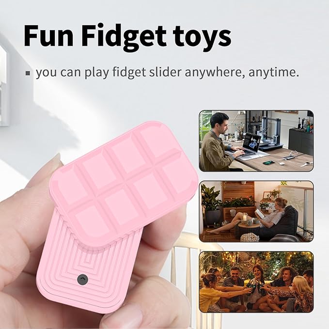 Fidget Toys Adults Metal Fidget Slider Magnetic EDC Haptic Fidget Toys for Adults (Chocolate Pink)