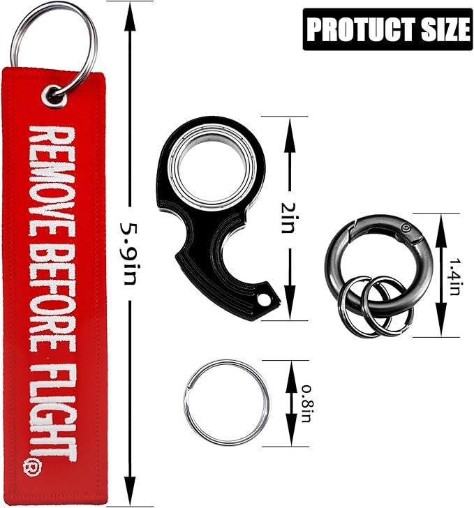 LENCLE Keychain Spinner Set,Fidget Toy,Full Metal Spinning Keychain Fidget with Tag for Motorcycles,Backpacks,and Men's Gifts