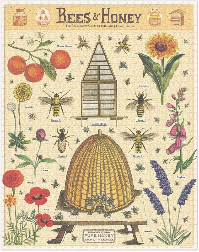 Cavallini Papers & Co. Bees & Honey 1,000 Piece Puzzle, Multi