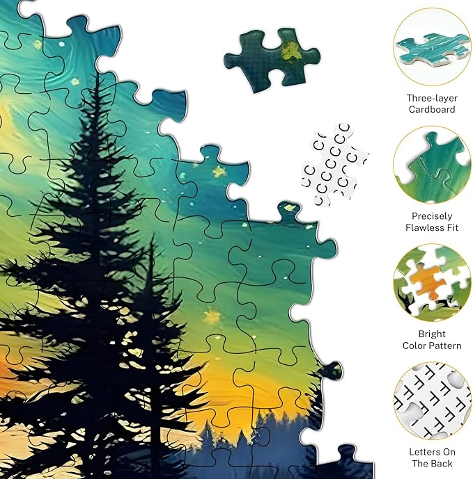 Northern Lights Jigsaw Puzzles for Adults 1000 Pieces, Aurora Borealis Nature Landscape 1000 Piece Puzzle for Adults, Impossible Difficult Hard Fun Jigsaw Puzzles 1000 Pieces