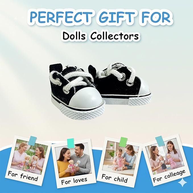 3pcs Doll Accessories Set for 17cm Lububu Doll Included Headphones, Canvas Shoes and Mini Gradient-Lens Glasses, Trendy Dress Up Accessories for 6.7 Inches 1st/2nd/3rd Gen (Headphone Set - Black)