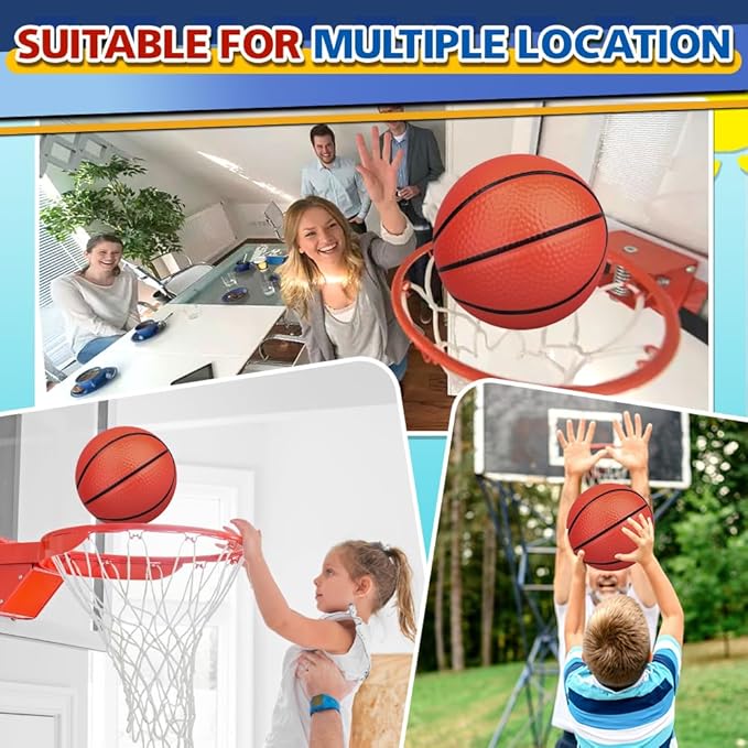4 PCS 8.5inch Basketball for Kids Adults, Replacement Ball for Swimming Pool, Realistic Bounceand Grip for Indoor and Outdoor Play
