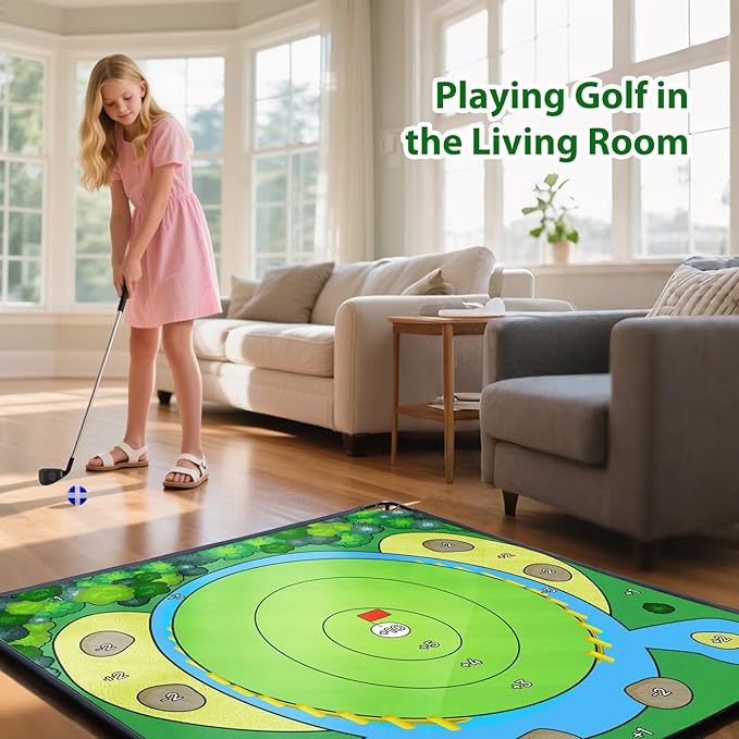 70"x70" Golf Chipping Game Practice – Portable Training Game for Indoor & Outdoor Use, Improve Short Game Accuracy for Adults, Juniors & Beginners