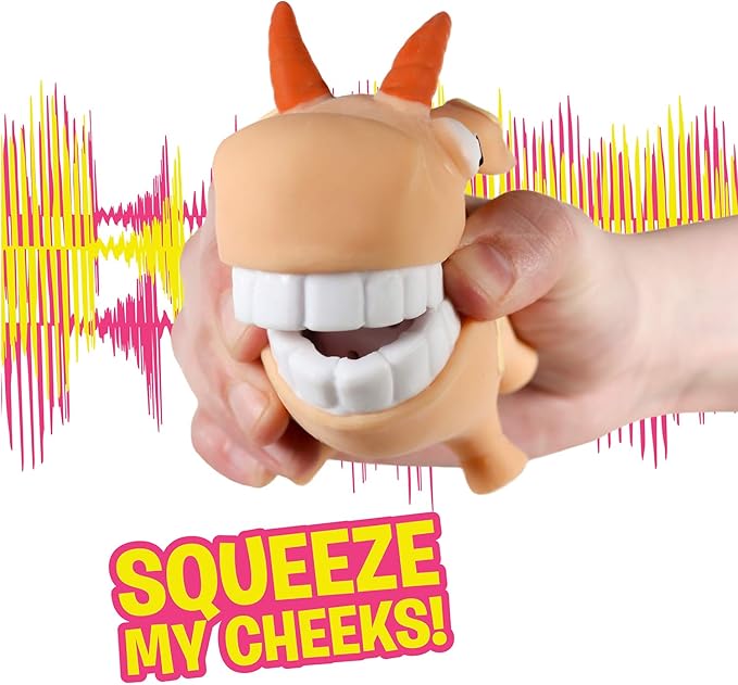 Hog Wild Scream-O Screaming Goat Toy - Squeeze The Goat's Cheeks and It Makes a Hilarious Screaming Sound - Funny Stocking Stuffer, Christmas, Prank, Novelty, Gag Gift for Kids, Adults, Coworkers