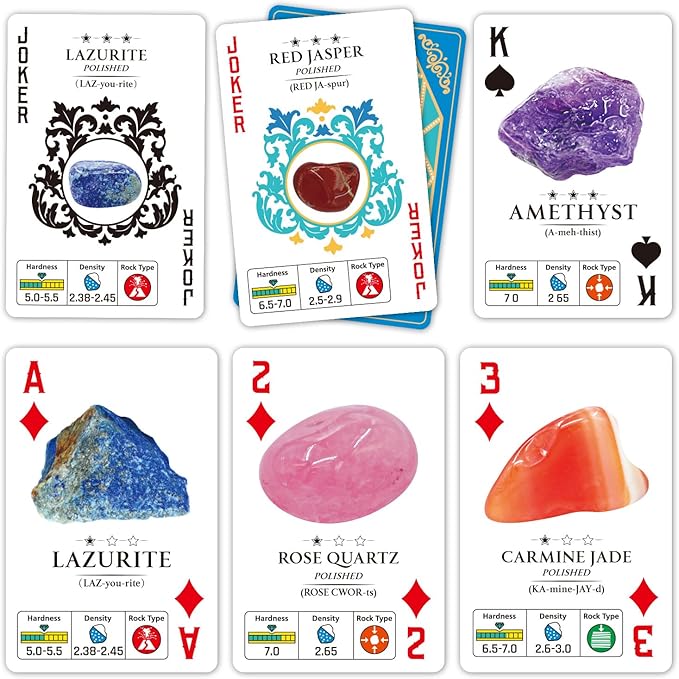 PIBEX Rock Collection Starter Kit - 54 Pcs Assorted Gemstones, Crystals, Rocks & Minerals, with Learning Book & ID Cards, Earth Science Kit Toy, A Geology Gift for Kids & Adults Ages 8+
