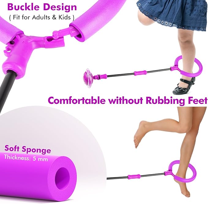 Ankle Skip Ball for Kids, Girls Toys Age 5 6 7 8 9 10 Years, Birthday Gift for Girls and Boys, Foldable Colorful Flash Wheel Skip Ball, Sports Fitness Toys for Kids & Adults
