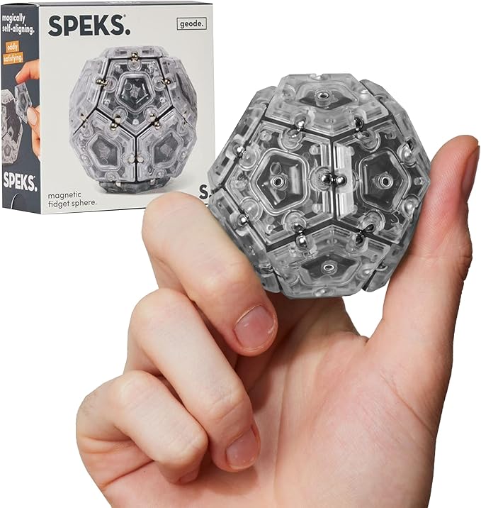 Speks Geode Magnetic Fidget Toy | Sensory Desk Toy for Adults & Teens 14+ | Stress Relief Gift | Sphere, Slate