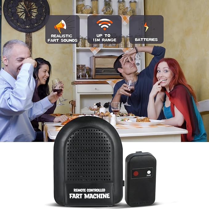 Fart Machine with Remote Control, Multiple Realistic Fart Sounds, Fart Prank Toys, Office Humor, Prank Gifts, Pocket Size April Fool's Gifts, Halloween Prank Toys (8 Voices)