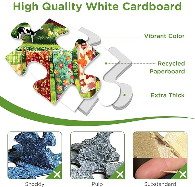 300 Piece Puzzles for Adults,Farm Puzzle 300 Pieces,Summer Cow Jigsaw Puzzles 300 Piece for Adults Children Seniors,Challenging Puzzles Family Activity Game Nights Gift Toy
