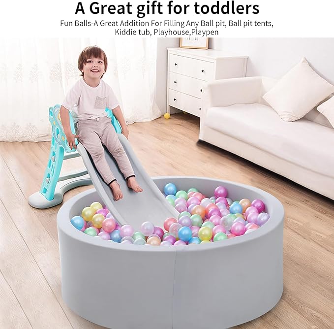 STARBOLO Ball Pit Balls for Toddlers Pack of 100 200 500 - BPA&Phthalate Free Non-Toxic Crush Proof Soft Plastic Balls for 1-5Years Old Toddlers Girl Kids Birthday Pool Playpen Tent Party