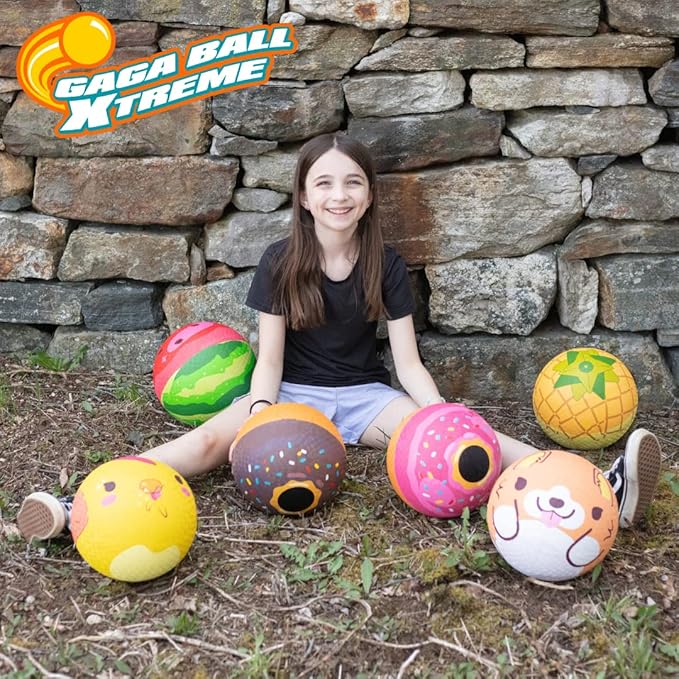 SCS Direct Gaga Ball Playground Balls (8.5 inches) w Air Pump- Durable Rubber Pack for Recess Dodgeball, Kickball, Gagaball Official Play & School -Fun Outdoor Toys & Gifts for Kids
