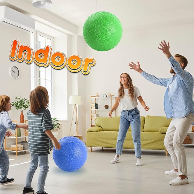 18-Inch Jumbo Playground Balls (3 Pack, Red&Blue&Green) - Oversized Inflatable PVC Balls for Kids & Pets, Backyard Grass Play, Indoor/Outdoor Games with Hand Pump