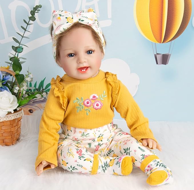 Reborn Baby Girl Dolls Clothes 24 Inches Outfits Accessories 4pcs for 22"- 24" Reborn Dolls Baby Clothes Newborn
