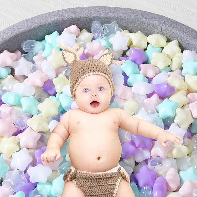 STARBOLO Ball Pit Balls for Toddlers Pack of 100 200 500 - BPA&Phthalate Free Non-Toxic Crush Proof Soft Plastic Balls for 1-5Years Old Toddlers Girl Kids Birthday Pool Playpen Tent Party