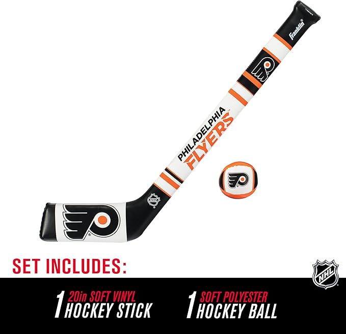 Franklin Sports NHL Team Mini Soft Hockey Stick Set - NHL Team Soft Foam Mini Hockey Stick and Ball - Great Toy for Kids
