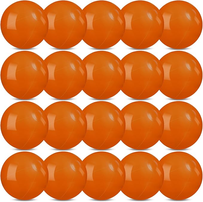 20 Pack Orange Beach Ball - 12Inch Blow Up Beach Ball Party Supplies for Kids, Inflatable Floating Balls for Summer Pool Parties, Outdoor Activities & Birthday Decorations(Orange)