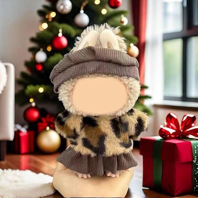 6 Pack Doll Clothes for LABUBU 17cm Doll, Exquisite Luxury Designer Outfits with Hats & Accessories, Cute Doll Clothing Set Suitable for Dress up Unique Style (No Dolls)
