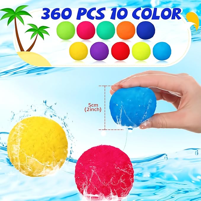 Reusable Water Balls, Reusable Water Balloons for Outdoor Games, Balls for Adults Summer Beach Ball for Pool and Backyard Fun