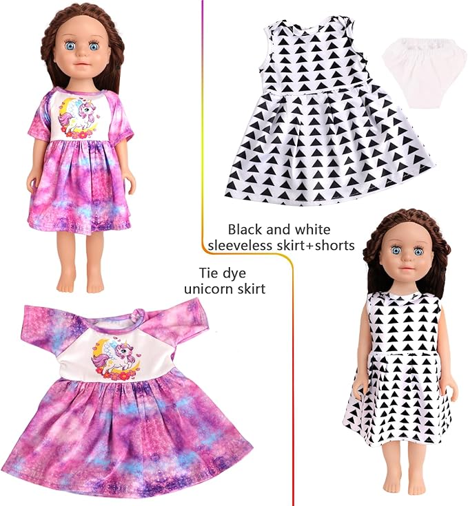 10 Sets of 18 Inch American Doll Clothes, Including 10 of Doll Clothing Dress Outfits for Gift Dolls, Birthday Gifts for Kids