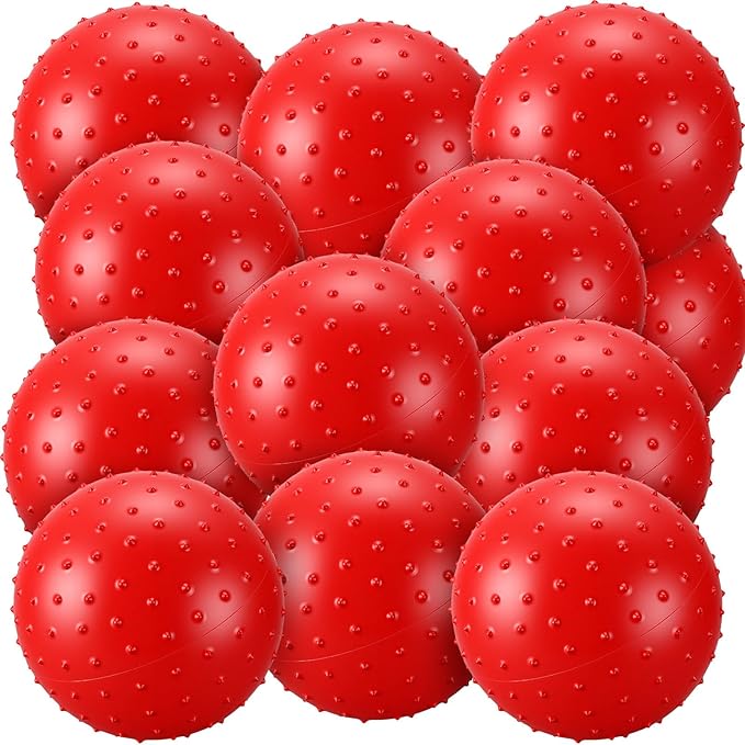 Bouncy Spiky Sensory Ball - Inflatable Massage Stress Fidget Toy Playground Balls for School Party Favors Outdoor Indoor