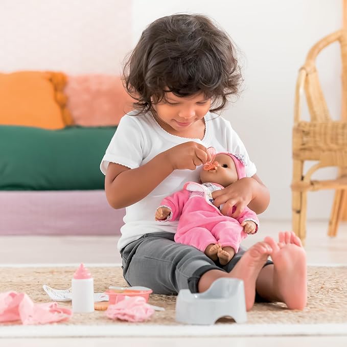 Baby Doll Accessories Care Set for 12-Inch Dolls - 11-Piece Baby Doll Accessories Set with Diaper Bag, Bottle, Bib, Potty, Pacifier - Pretend Play Feeding and Care