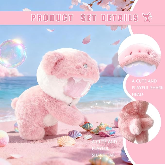 Shark Clothes for Dolls,1-Piece Marine-Themed Costume Accessory, Compatible 6.7 Inch(17cm ) Doll, Clothes Accessories Perfect for Collectors and Dress-Up (Shark-Pink)