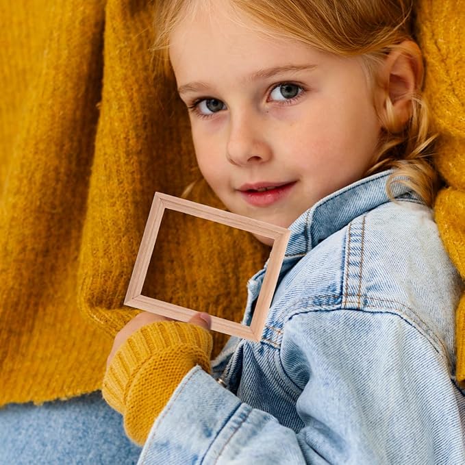 EXCEART 10pcs Mini Photo Frame Model House Decorations for Home Window Decor for Home Furniture Wood Crafts Wooden Dollhouse Miniature Photo Frame Household Products Doll House