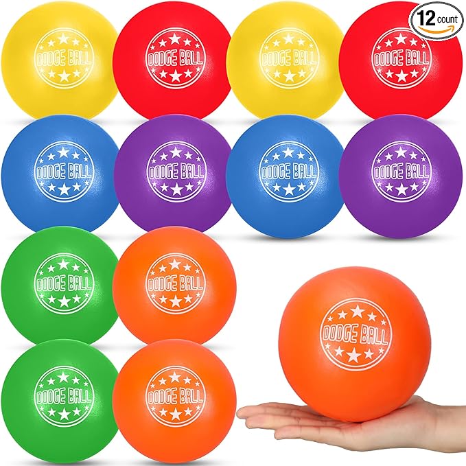 Jerify Foam Dodgeball Set 5 Inch Soft Skin Playground Dodgeballs Bulk, Low Density Foam for Non Sting Dodgeball Sports Equipment for Kids and Adults