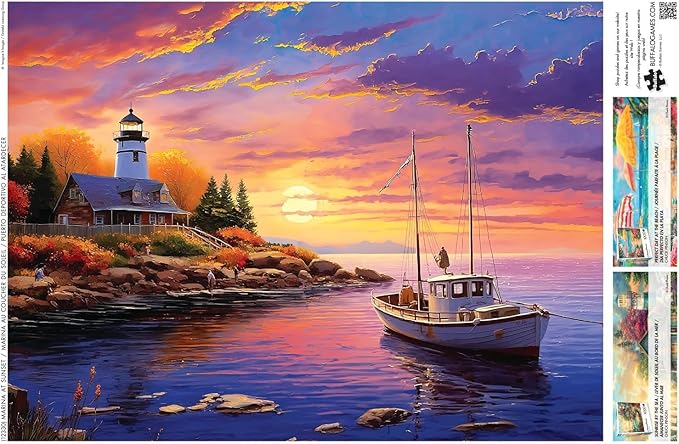 Buffalo Games - Imagine It - Marina at Sunset - 1000 Piece Jigsaw Puzzle for Adults -Challenging Puzzle Perfect for Game Nights - Finished Size is 26.75 x 19.75