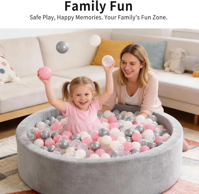 STARBOLO Ball Pit Balls for Toddlers Pack of 100 200 500 - BPA&Phthalate Free Non-Toxic Crush Proof Soft Plastic Balls for 1-5Years Old Toddlers Girl Kids Birthday Pool Playpen Tent Party