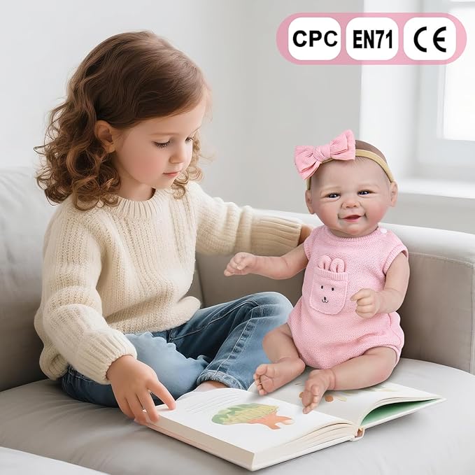 Aori Realistic Reborn Baby Dolls - Weighted Lifelike Newborn Baby Girl with Flexible Limbs, Cute Soft Body Reborn Doll Set with Outfit for Kids 3+, Parents, Elderly and Collectors