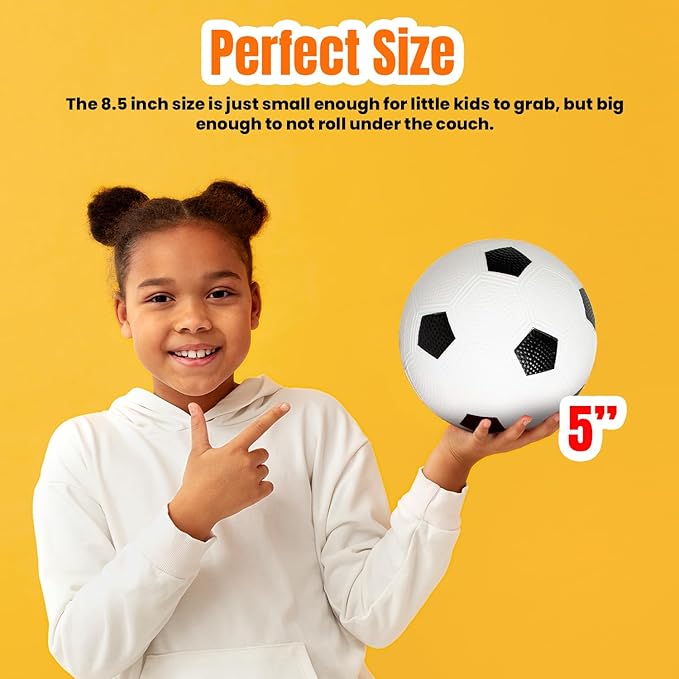 New Bounce Soft Sports Balls for Toddlers - Set of 3 5" Balls; Basketball, Football, and Soccer - Outdoor Playground Mini PVC Balls