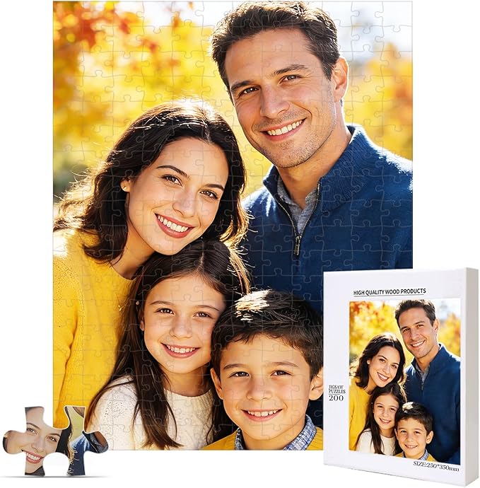Custom Puzzle from Photo, Personalized Puzzle for Adults 120/200/300/500/1000 Pieces, Customized Jigsaw Puzzle Gift for Family, Wedding, Friend