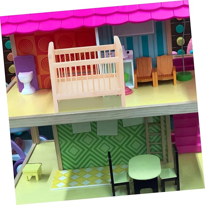 Toyvian Miniature Toys Crib Decor Miniature Bedroom Accessory Doll Crib Ornament Accessory Toy Small Doll Model Room Decor Small Crafts Wooden House