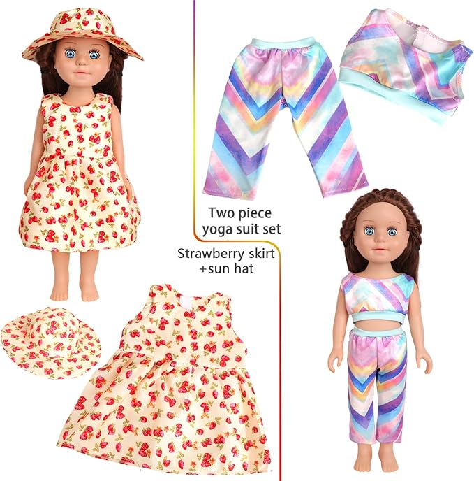 10 Sets of 18 Inch American Doll Clothes, Including 10 of Doll Clothing Dress Outfits for Gift Dolls, Birthday Gifts for Kids