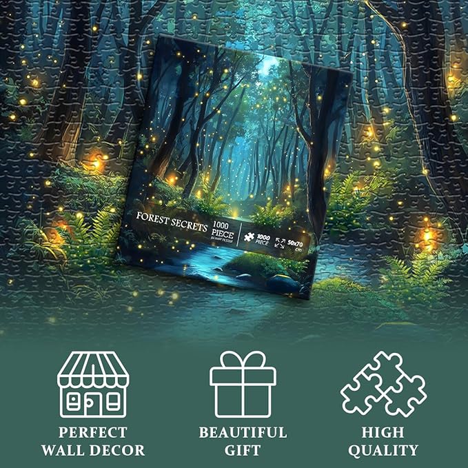 Impossible Puzzles for Adult 1000 Pieces, Magic Forest Fantasy Puzzle,Nature Difficult Challenging Jigsaw Puzzles
